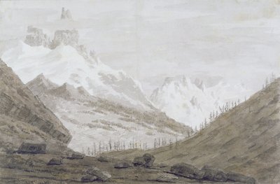 Between Chamonix and Martigny, 1776 by John Robert Cozens